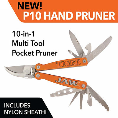 P10 Tiger Jaw™ Multi 10-in-1 Tool Pocket Hand Pruner with Sheath
